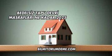 Bedelsiz Tapu Devri Masrafları Ne Kadar 2025