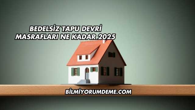 Bedelsiz Tapu Devri Masrafları Ne Kadar 2025