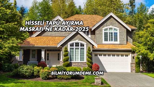 Hisseli Tapu Ayırma Masrafı Ne Kadar 2025