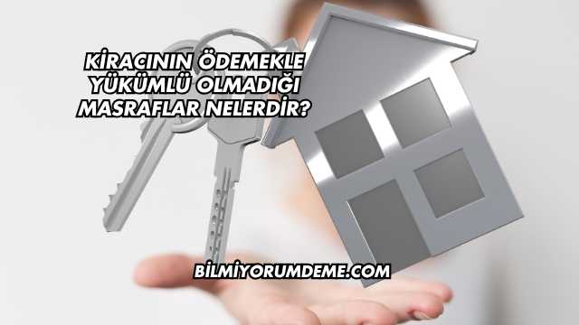 Kiracının Ödemekle Yükümlü Olmadığı Masraflar Nelerdir?