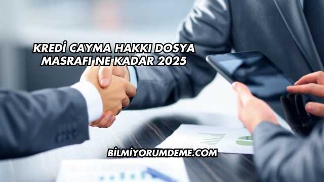 Kredi Cayma Hakkı Dosya Masrafı Ne Kadar 2025